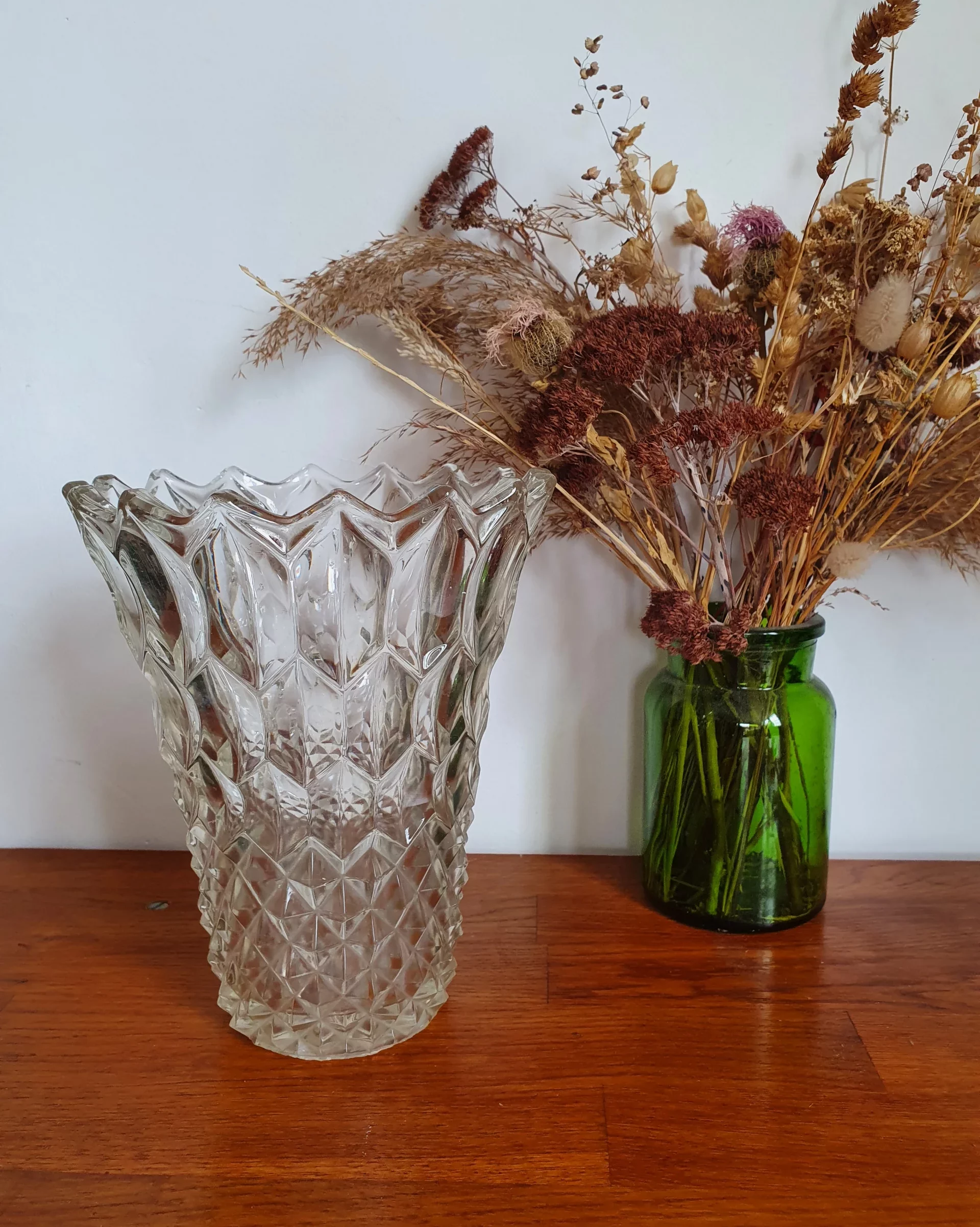 vase en verre vintage