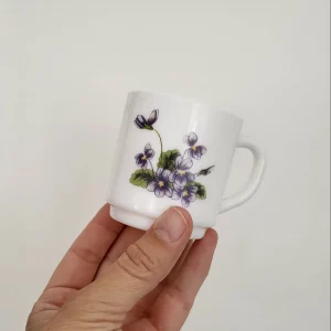 Lot de 5 tasses à café motif fleurs