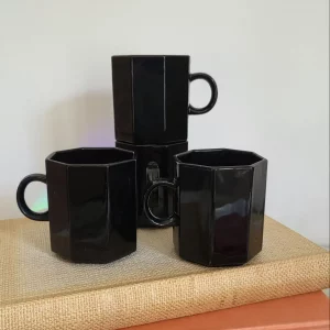 Lot de 4 tasses noires à expresso