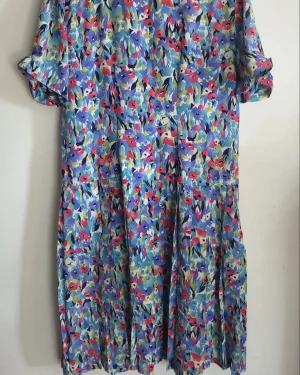 robe plissée vintage à fleurs