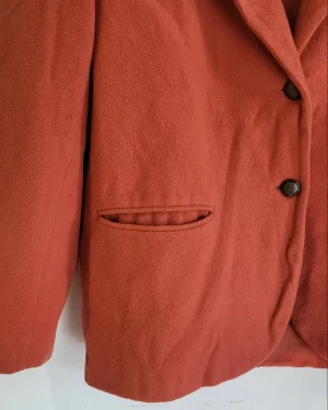 manteau orange façon veste en laine