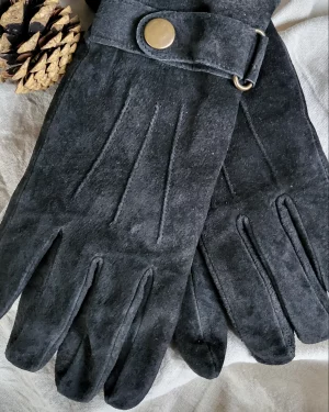 gants noirs suédine
