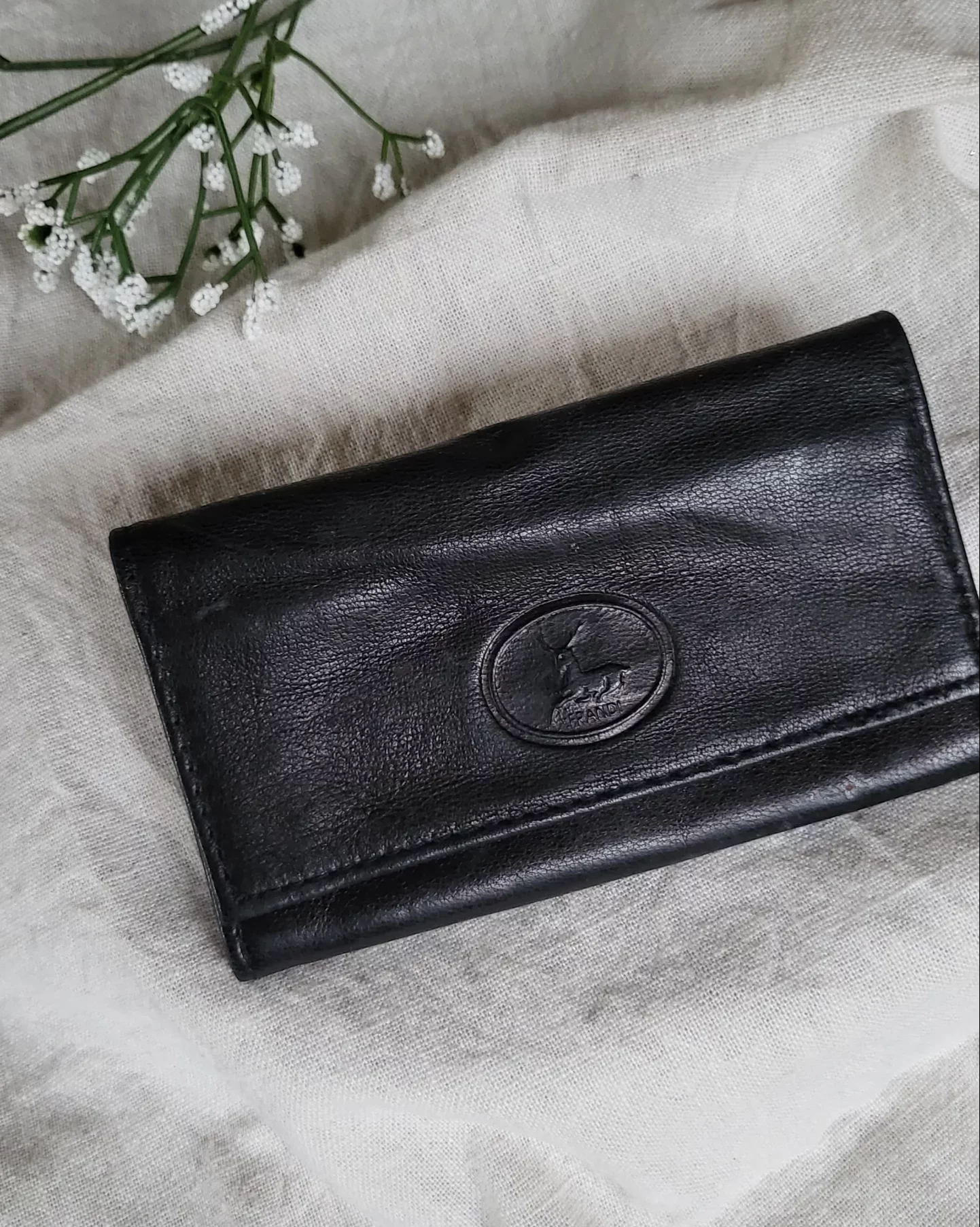 portemonnaie / porte-cartes en cuir noir