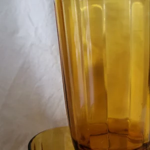6 verres à eau ambrés