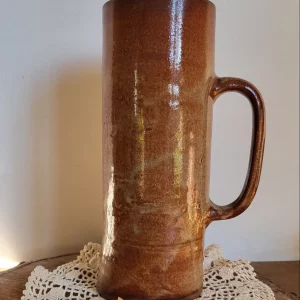 Grand vase en grès marron