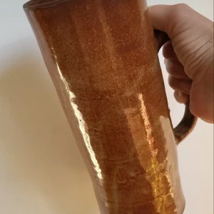 Grand vase en grès marron