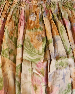 jupe vintage romantique taille haute motif fleurs