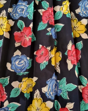 jupe plissée vintage à fleurs